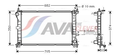 FD2379 AVA Радіатор охолодження двигуна